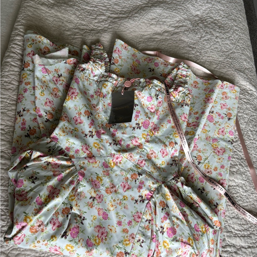 House of CB White Floral Midi Dress with Pink and Yellow Blooms - Picture 2 of 3